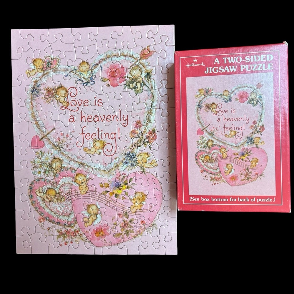 Vintage Hallmark Two Sided Valentines Small Puzzle 90pcs